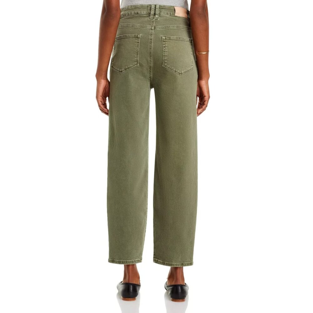 Paige Alexis Cargo Barrel Leg In Vintage Ivy Green Jeans Cotton Blend Denim 25 - Picture 5 of 12
